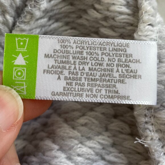 Bula Outdoor Cozy Acrylic Herringbone Print Knit Beanie Toque Grey White Unisex - Picture 6 of 9